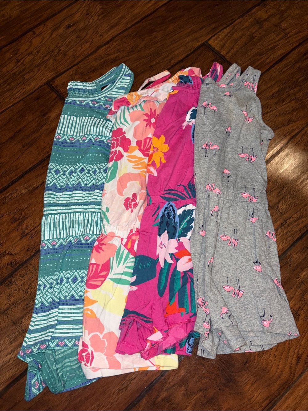 Set of 4 girls shorts romper sets